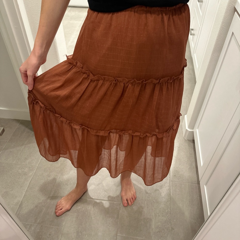Ruffle Maxi Skirt BOHO - Picture 3 of 6